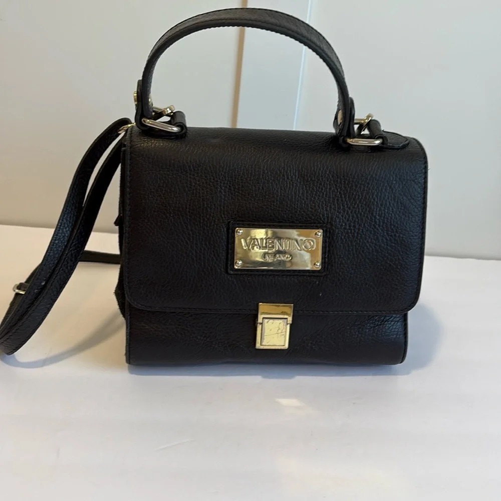 Valentino Amelie Black Leather Handbag